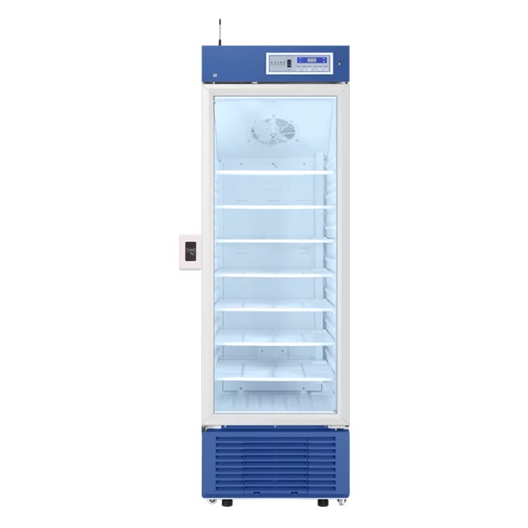 HAIER-Medikamentenkühlschrank-mit-Umluftkühlung-und-Glastür-410-Liter